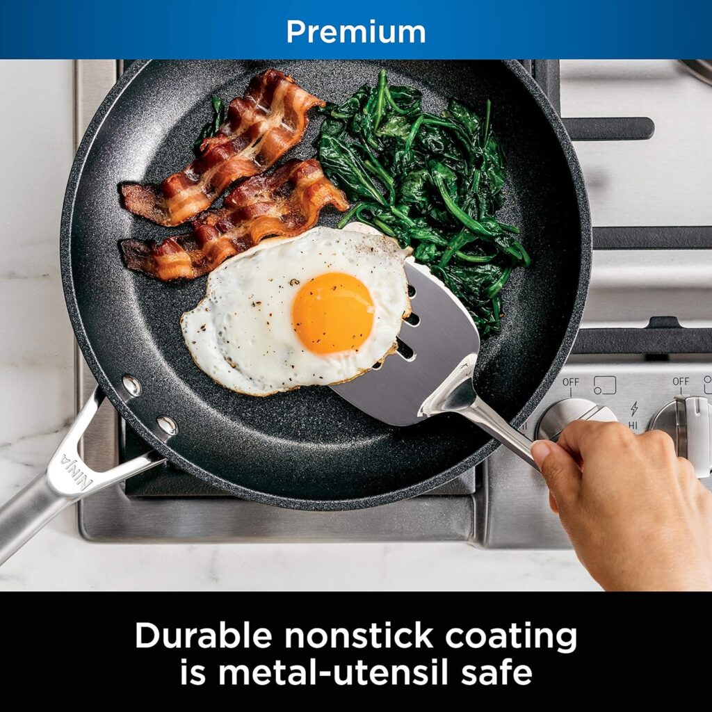 Ninja C39900 Foodi NeverStick Premium 16-Piece Cookware Set, Hard-Anodized, Nonstick, Durable Oven Safe to 500°F, Slate Grey
