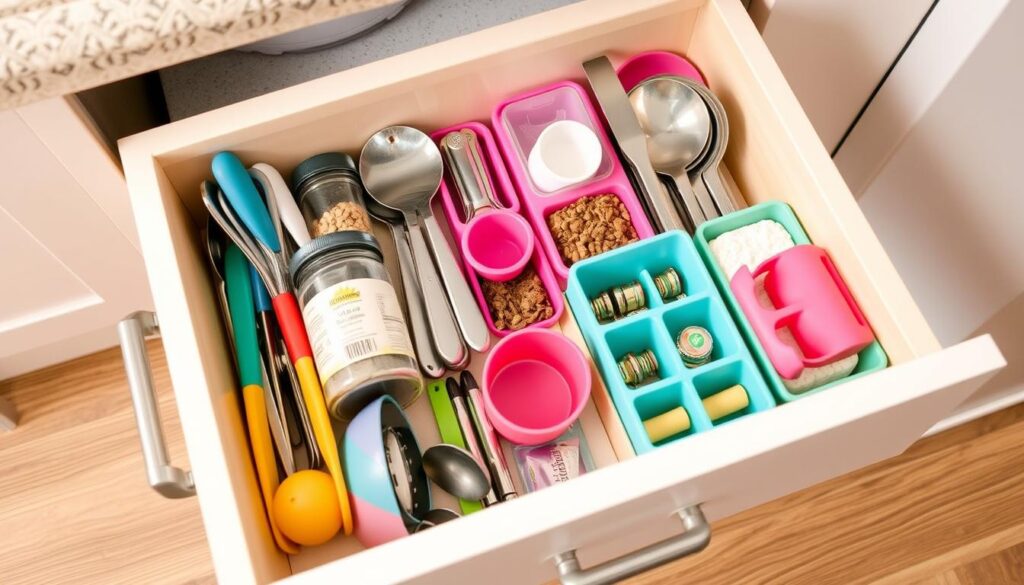 small kitchen drawer organization