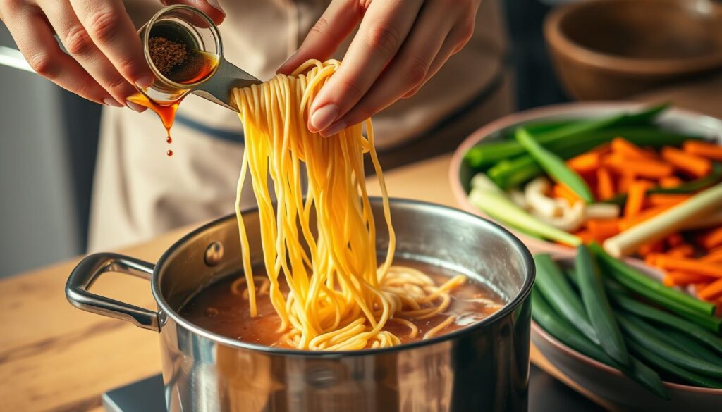 Step-by-step ramen preparation