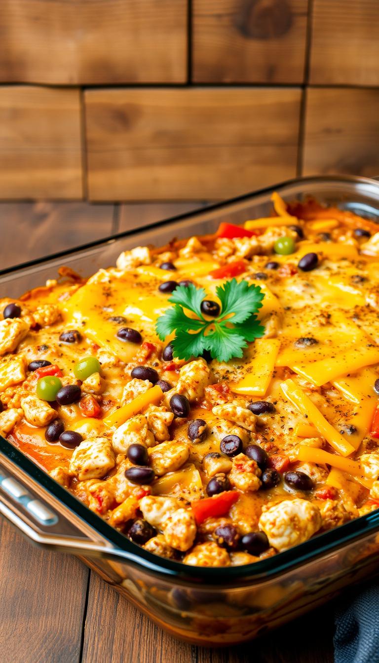 Healthy chicken recipes – One Pan Dinner Chicken Burrito Casserole